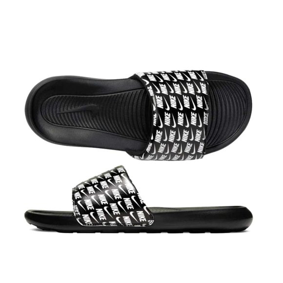 Nike Shoes | Nike Men's Victori One Print Slides CN9678-006 Sandals Slip-On Size 7 - 14 | Color: Black | Size: 9 | Treadz_Cle's Closet